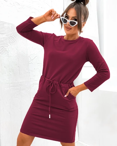 Robe en tissu longueur genou pour femmes Royalfashion