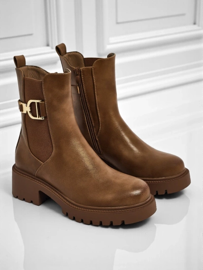 Bottines hautes pour femmes en cuir écologique Ovella