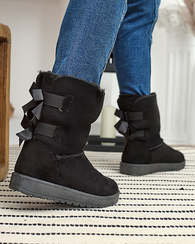 Bottes de neige noires pour femmes avec nœuds Massap - Footwear