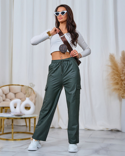 Royalfashion Pantalon de combat droit pour femme en noir