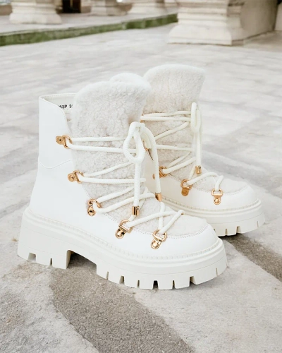 Royalfashion Bottes de neige Lozin à lacets pour femme