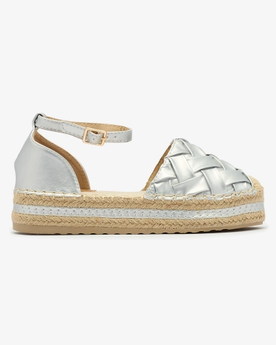 Royalfashion Espadrilles argentées pour femme avec motif tressé Cacod