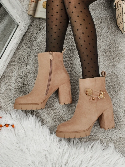 Bottines femme en éco-daim à talon bloc Bearr