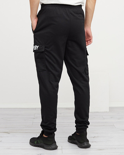 Pantalon de survêtement noir pour homme avec poches - Vêtements