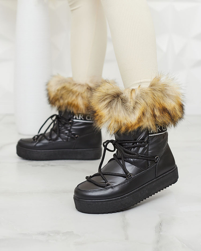 Royalfashion Bottes à lacets a'la bottes de neige avec fourrure Heccti