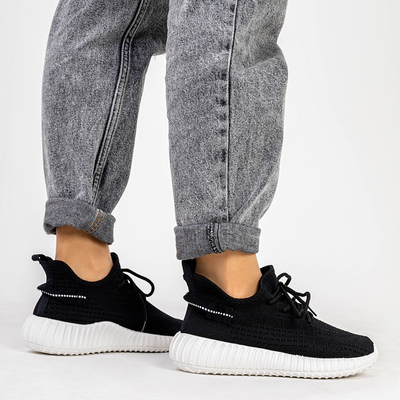 Fransi Chaussures de sport pour femmes noires et blanches - Chaussures