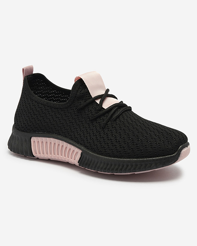 Chaussures de sport noires pour femmes avec empiècements roses Keteti - Chaussures
