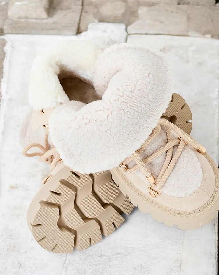 Royalfashion Bottes de neige Lozin à lacets pour femme