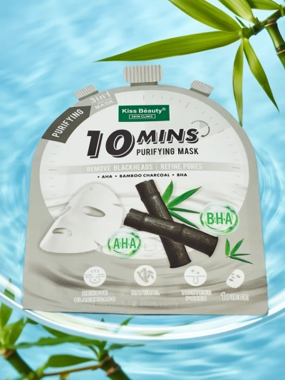 Masque facial en tissu Nettoyant au Charbon de Bambou