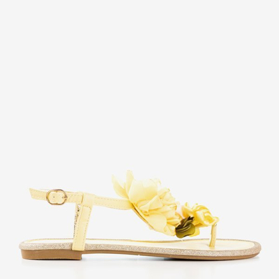 Sandales jaunes avec fleur décorative Nosta - Chaussures 1