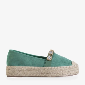 Espadrilles vertes pour femmes avec cristaux Fenenna - Chaussures