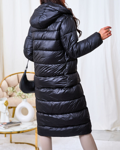 Royalfashion Veste d'hiver noire pour femme