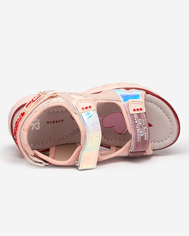 Sandales roses pour enfant avec empiècements Murino colorés - Footwear