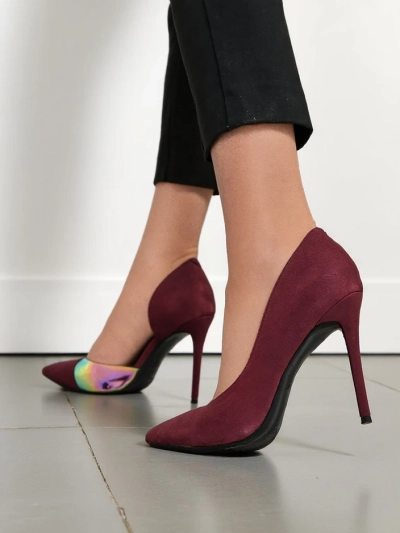 Royalfashion Pompes pour femmes avec un nœud et un insert holographique Dremtru