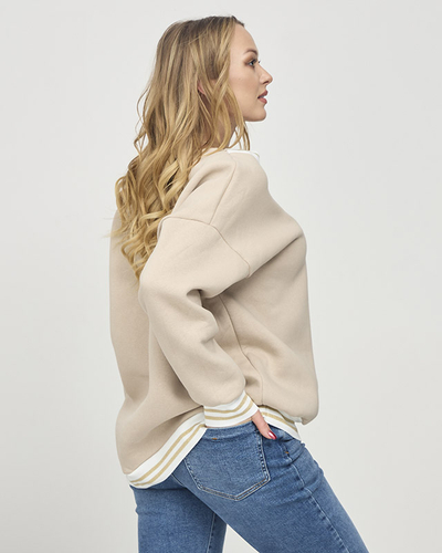 Sweat-shirt isolé pour femme en beige- Vêtements