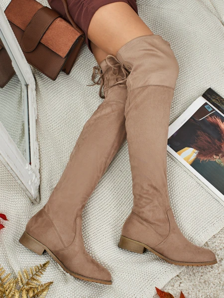 Bottes pour femmes au-dessus du genou en éco-daim Denvoria