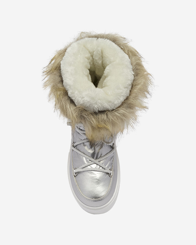 Bottes de neige argentées pour femmes avec fourrure Lilitsa- Footwear