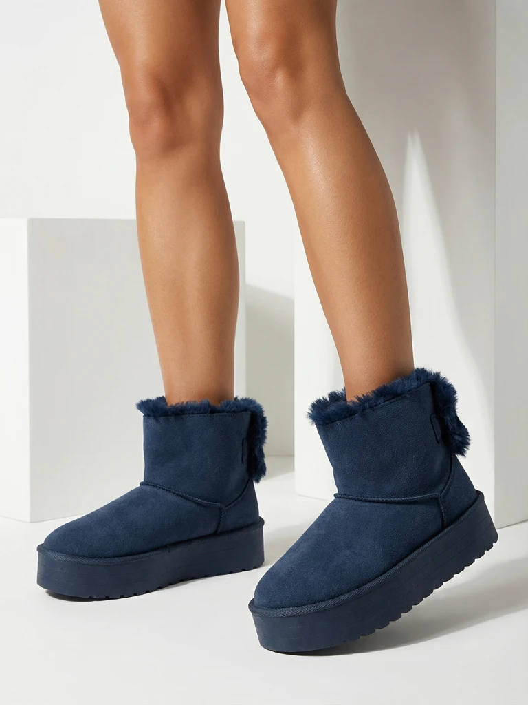Royalfashion Bottes femmes a'la snow boots en noir Goroggo