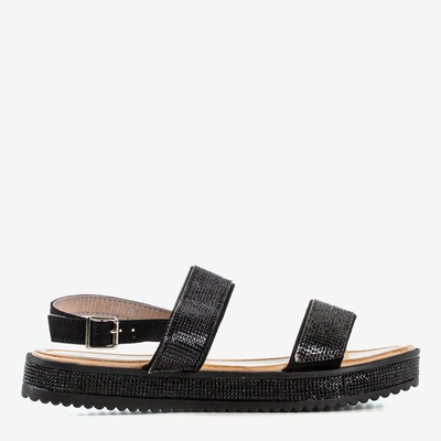 Sandales noires pour femmes avec zircone cubique Arella - Chaussures