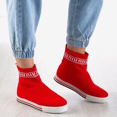 Chaussure de sport rouge avec une chaussette décorative California Love - Footwear