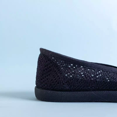 OUTLET Slip ajouré femme bleu marine à nœud Azaria - Chaussures