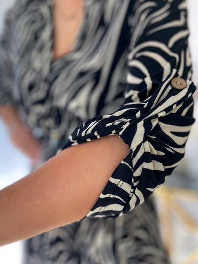 Royalfashion Longue tunique oversize pour femme à motif zébré a'la