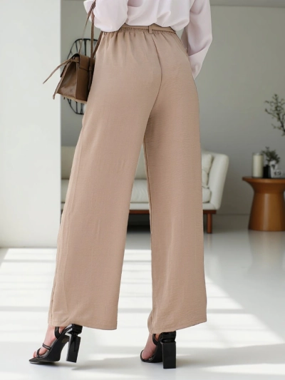Royalfashion Pantalon large pour femmes avec ceinture