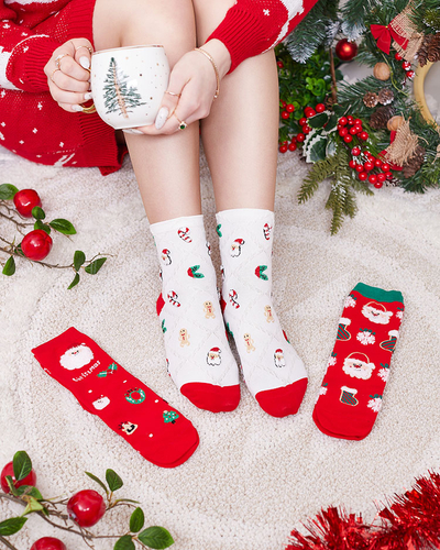 Royalfashion Chaussettes de Noël en boîte 3/pack