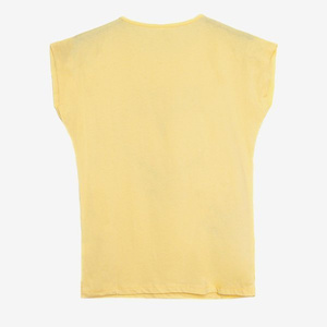 T-shirt femme jaune avec coeur - Vêtements 1