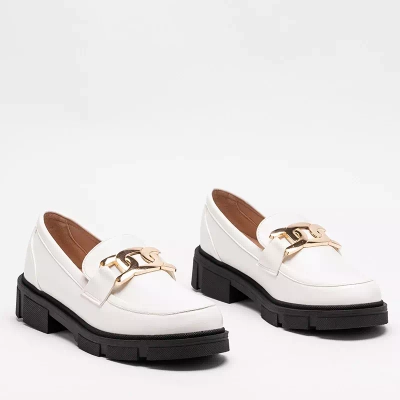 OUTLET Chaussures femme blanches avec chaîne Semla - Footwear