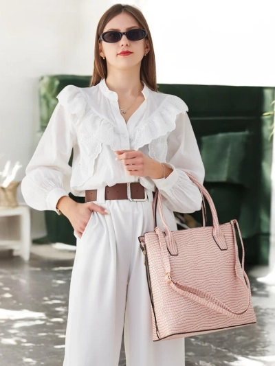 Sac à main pour femmes en cuir verni Royalfashion avec embossage