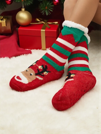 Chaussettes pour Femmes Rudolph Rouges Joyeuses pour l'Hiver
