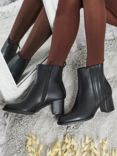 Bottines femme en cuir écologique à talon bloc Nerelle