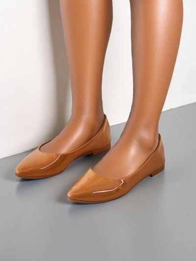 Royalfashion Chaussures ballerines en cuir verni pour femmes Aramiese