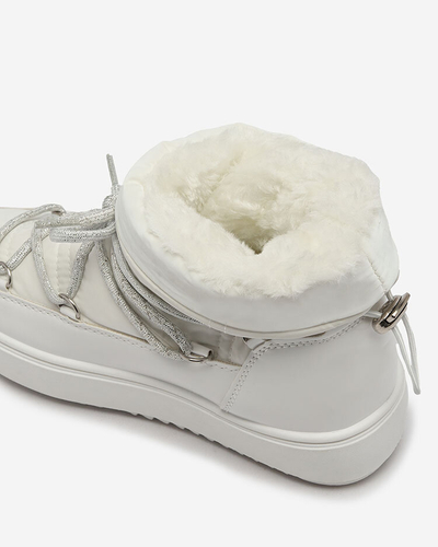 Royalfashion Chaussures à enfiler pour enfants a'la snow boots en blanc Asifa