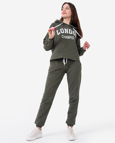 Ensemble survêtement de sport kaki femme - Vêtements