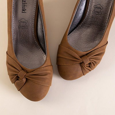 Escarpins compensés camel femme Nicolas - Chaussures