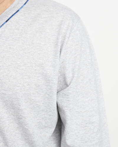 Pyjama gris boutonné pour hommes- Vêtements
