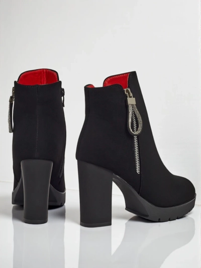 Bottines femme en cuir écologique à talons épais Marellin