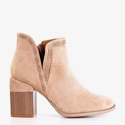 Bottes marron clair à talon carré Lemere - Footwear