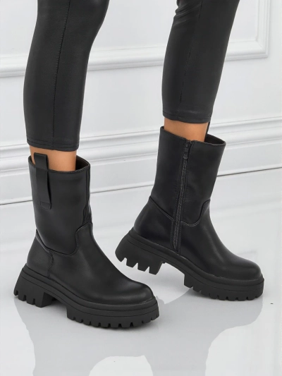 Bottines montantes pour femmes en cuir écologique Scarlet Mist