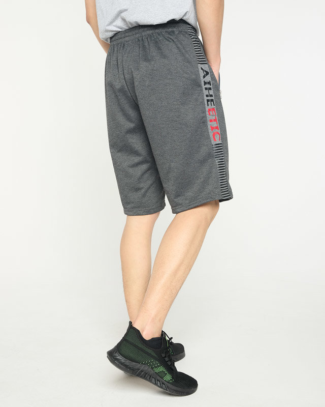 Short homme tissu gris foncé - Vêtements