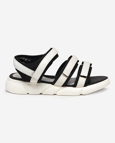 Sandales pour filles fermées par velcro en blanc Mumin-Shoes