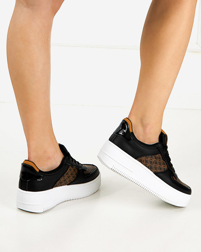 Chaussures de sport pour femmes noires avec imprimé Glou - Footwear