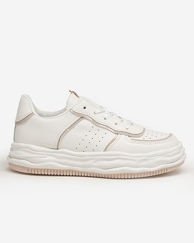 OUTLET Chaussures de sport femme beiges avec empiècements Dekavi - Footwear