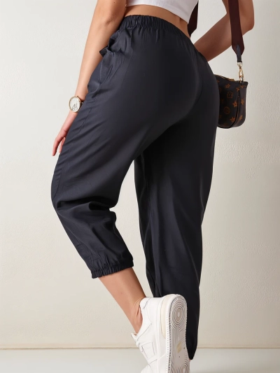Royalfashion Pantalons en tissu simples pour femmes 7/8