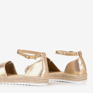 Espadrilles pour femmes dorées sur la plateforme Citiva - Chaussures 1