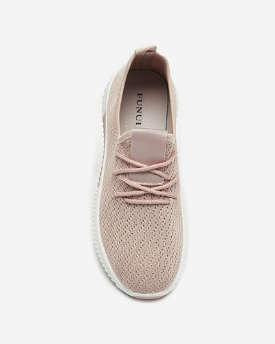 Rose chaussures de sport en tissu pour femmes Vobbu- Footwear