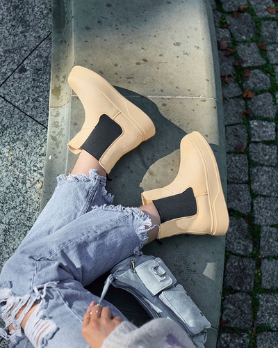 Royalfashion Bottes a'la neige beige pour femme Uteris