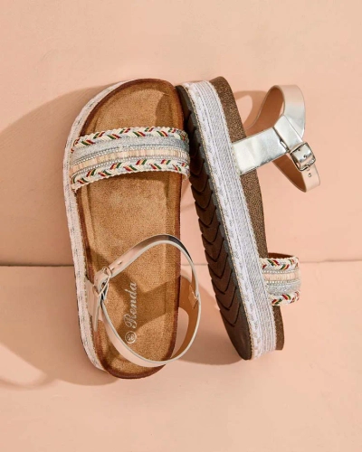 Royalfashion Sandales en mussir brodé pour femme